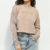 Santa Cruz Gateway Strip Mauve Crop Crewneck Sweatshirt