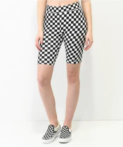 Vans Flying V Black & White Checkered Bike Shorts