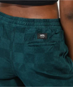 Vans Range Cord Check Green Elastic Waist Pants -Swimwear Store Vans Range Cord Check Green Elastic Waist Pants 357594 alt3 US