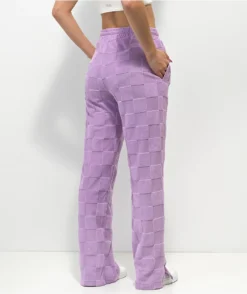Vans Teri Lavender Checkered Terry Cloth Pants -Swimwear Store Vans Teri Lavender Checkered Terry Cloth Pants 353277 back US