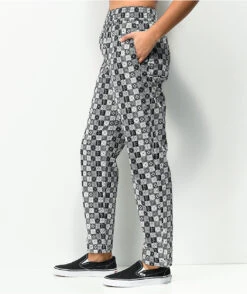 Vans X Skateistan Black & White Print Elastic Waist Pants -Swimwear Store Vans x Skateistan Black White Print Elastic Waist Pants 348036 alt1 US