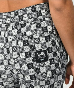 Vans X Skateistan Black & White Print Elastic Waist Pants -Swimwear Store Vans x Skateistan Black White Print Elastic Waist Pants 348036 alt3 US