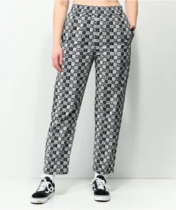 Vans X Skateistan Black & White Print Elastic Waist Pants -Swimwear Store Vans x Skateistan Black White Print Elastic Waist Pants 348036 alt4 US