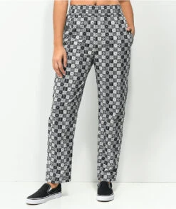 Vans X Skateistan Black & White Print Elastic Waist Pants