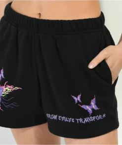 Vitriol Jada Butterfly Black Sweat Shorts -Swimwear Store Vitriol Jada Butterfly Black Sweat Shorts 356572 alt1 US