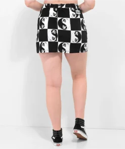 Your Highness Harmony Black & White Checkered Skirt -Swimwear Store Your Highness Harmony Black White Checkered Skirt 362045 alt3 US