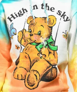 Swimwear Store -Swimwear Store Your Highness High In The Sky Blue Orange White Tie Dye Hoodie 351204 back US