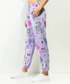 Your Highness Puff Puff AOP Purple Sweatpants -Swimwear Store Your Highness Puff Puff AOP Purple Sweatpants 353398 alt1 US