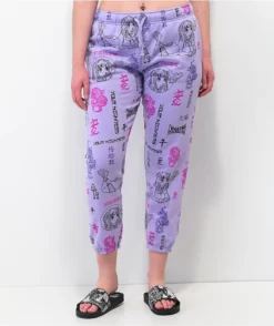 Your Highness Puff Puff AOP Purple Sweatpants -Swimwear Store Your Highness Puff Puff AOP Purple Sweatpants 353398 alt3 US