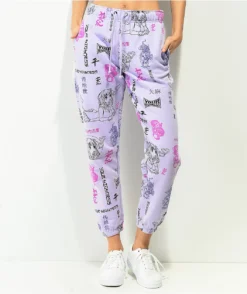 Your Highness Puff Puff AOP Purple Sweatpants