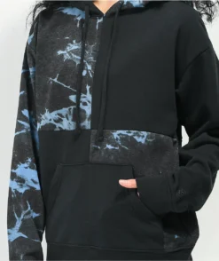 Zine Dani Patch Black & Blue Tie Dye Hoodie 5 Zine Dani Patch Black & Blue Tie Dye Hoodie -Swimwear Store Zine Dani Patch Black Blue Tie Dye Hoodie 351082 alt1 US
