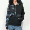 Zine Dani Patch Black & Blue Tie Dye Hoodie
